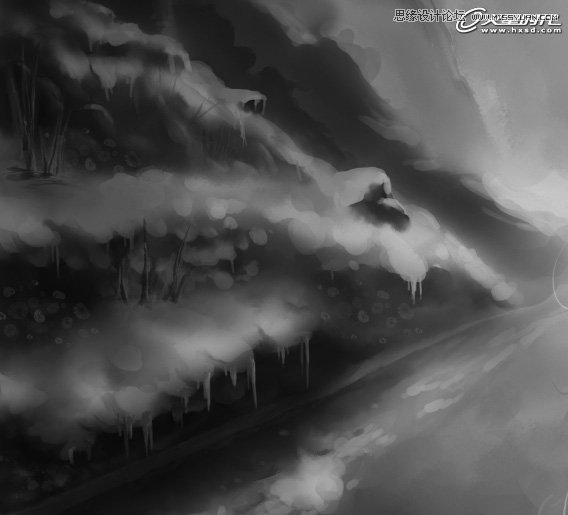 Photoshop绘制一幅梦幻冰雪童话世界旅游场景