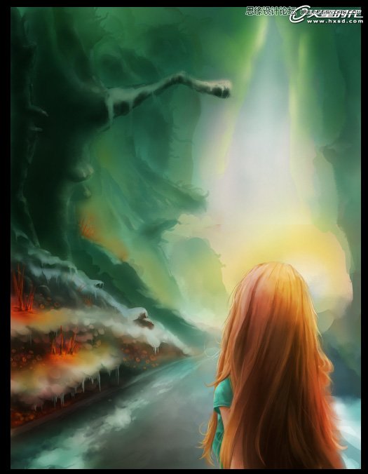 Photoshop绘制一幅梦幻冰雪童话世界旅游场景