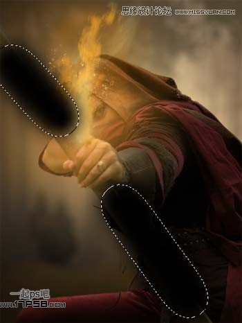 Photoshop合成玄幻的火箭神射手