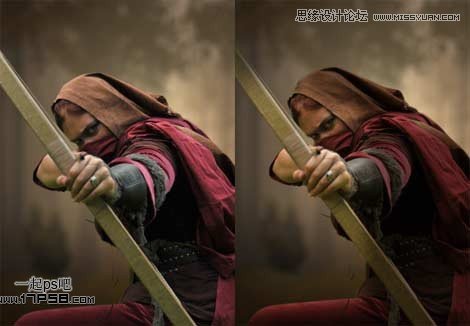 Photoshop合成玄幻的火箭神射手