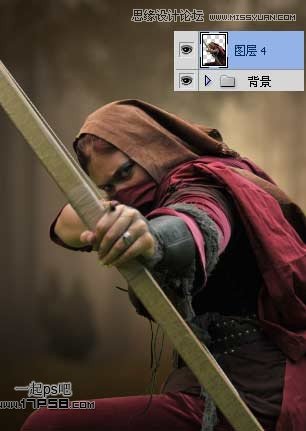 Photoshop合成玄幻的火箭神射手