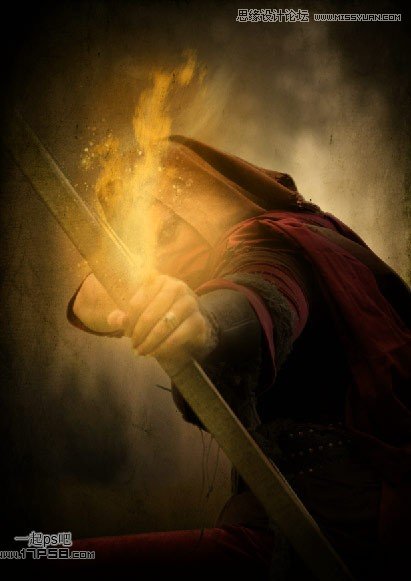 Photoshop合成玄幻的火箭神射手