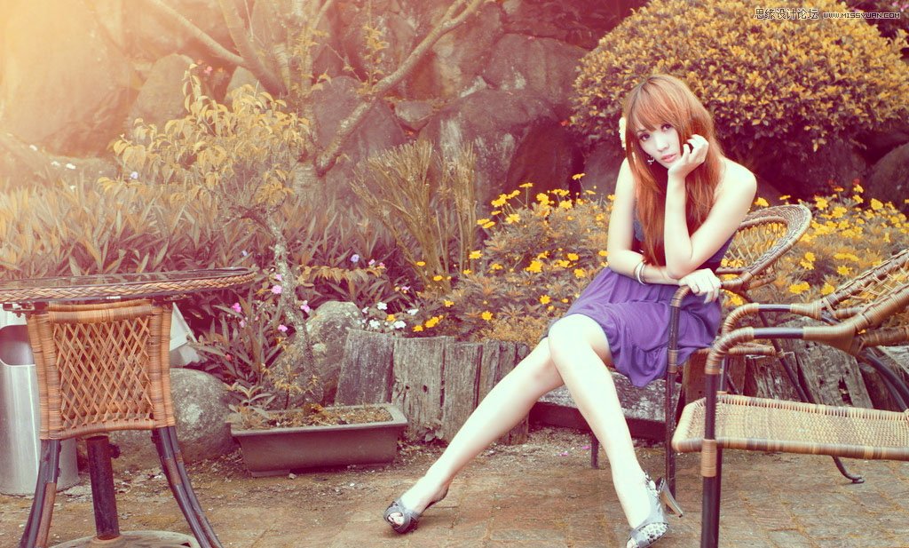 Photoshop调出唯美的橙黄色美女效果