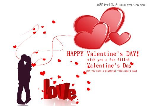 Photoshop制作简单的浪漫情人节海报效果