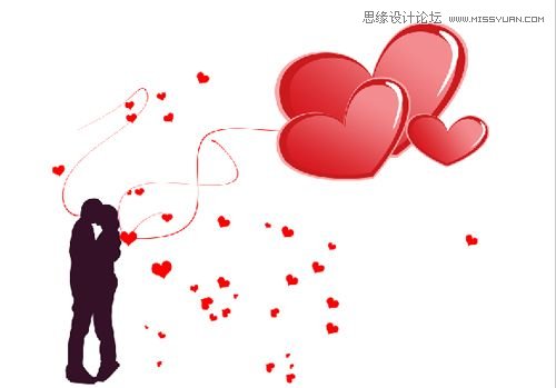 Photoshop制作简单的浪漫情人节海报效果