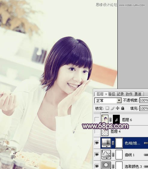 Photoshop调出美女人像淡雅的唯美色调