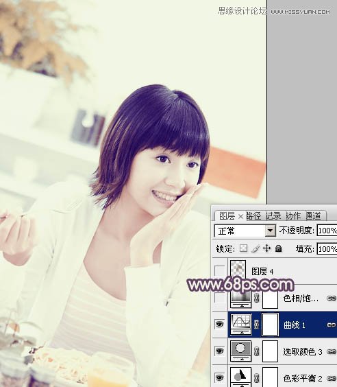 Photoshop调出美女人像淡雅的唯美色调
