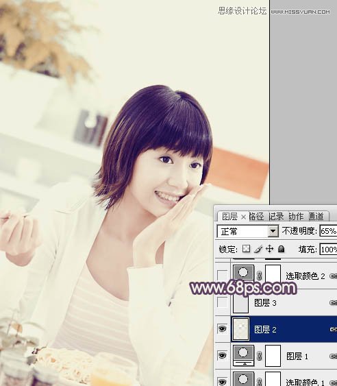 Photoshop调出美女人像淡雅的唯美色调