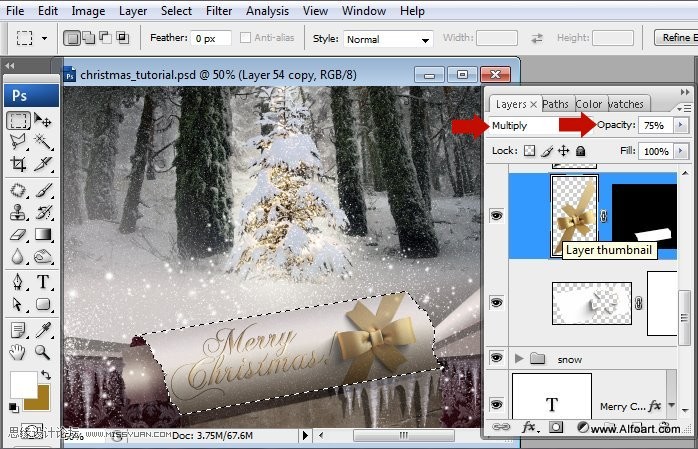 Photoshop设计超美的圣诞节挂历教程