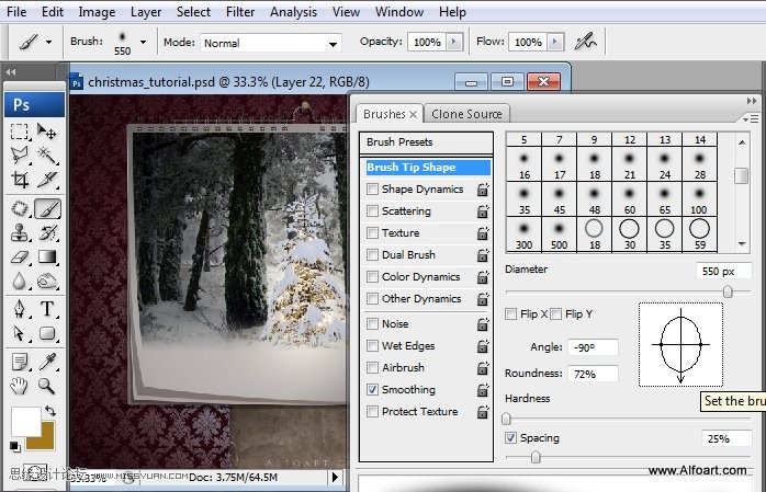 Photoshop设计超美的圣诞节挂历教程