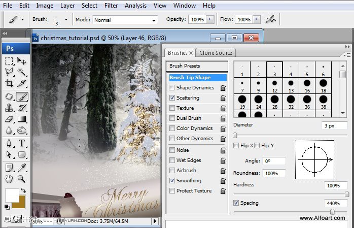 Photoshop设计超美的圣诞节挂历教程