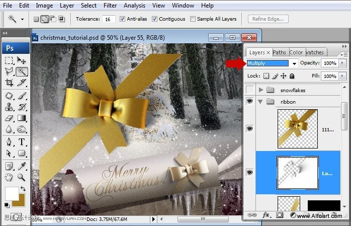 Photoshop设计超美的圣诞节挂历教程