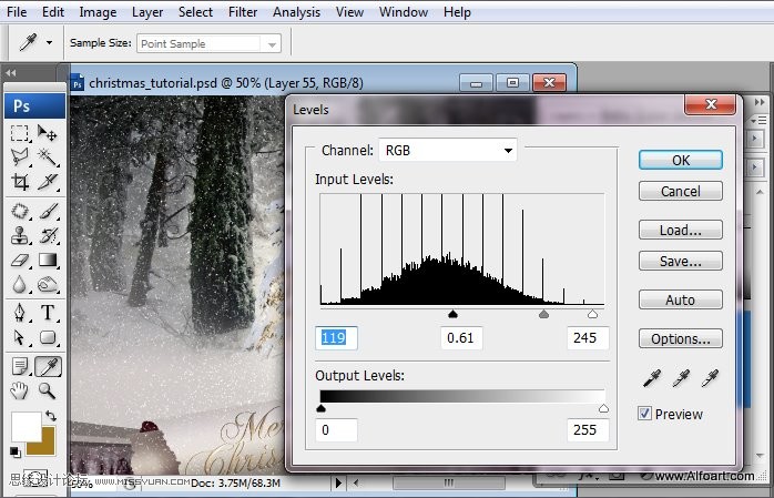 Photoshop设计超美的圣诞节挂历教程