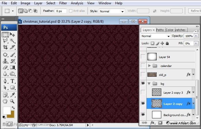 Photoshop设计超美的圣诞节挂历教程