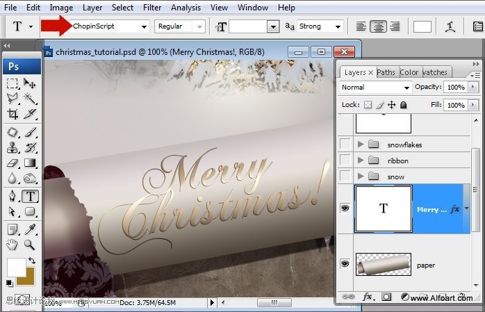 Photoshop设计超美的圣诞节挂历教程