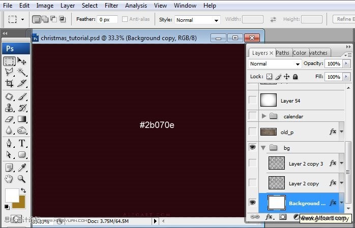 Photoshop设计超美的圣诞节挂历教程