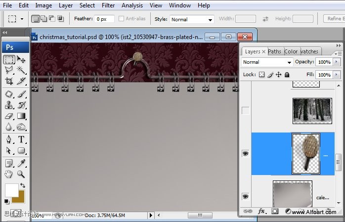 Photoshop设计超美的圣诞节挂历教程