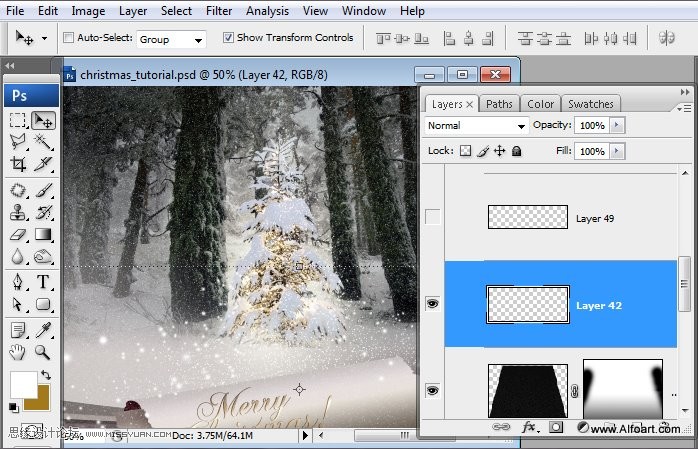 Photoshop设计超美的圣诞节挂历教程