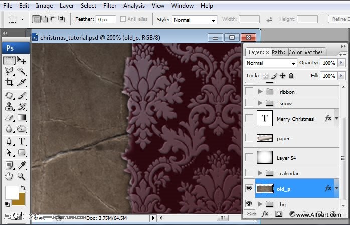 Photoshop设计超美的圣诞节挂历教程
