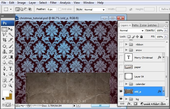 Photoshop设计超美的圣诞节挂历教程