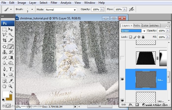 Photoshop设计超美的圣诞节挂历教程