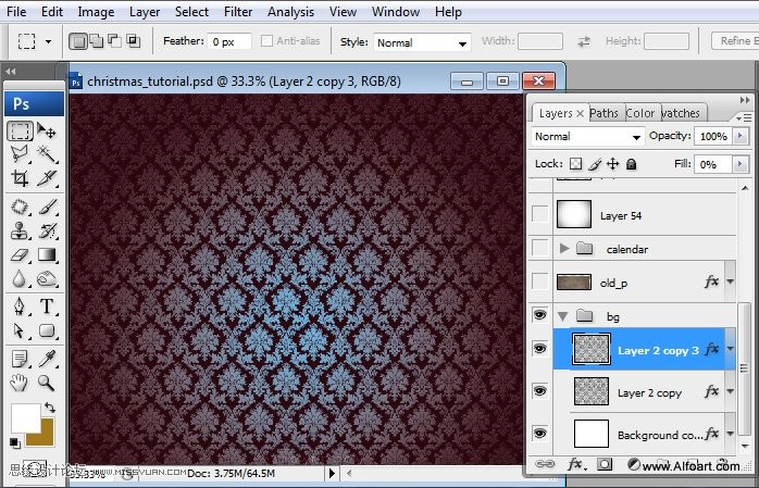 Photoshop设计超美的圣诞节挂历教程