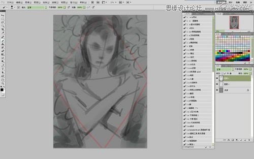 Photoshop CS5绘制丛林花妖油画风格插画教程