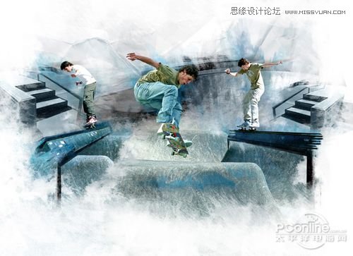 Photoshop创建Grungy风格滑板海报教程