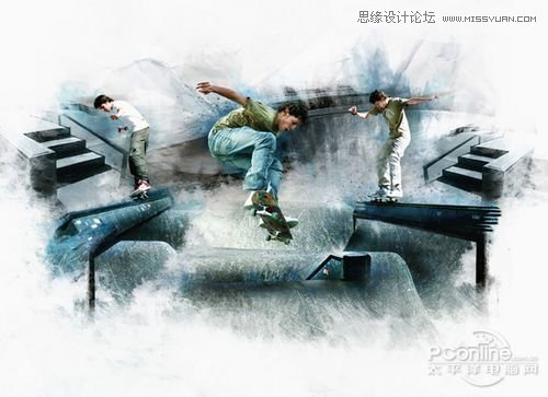 Photoshop创建Grungy风格滑板海报教程