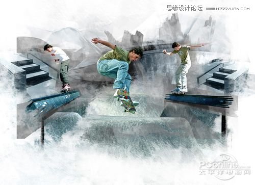 Photoshop创建Grungy风格滑板海报教程