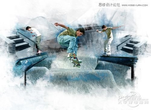 Photoshop创建Grungy风格滑板海报教程