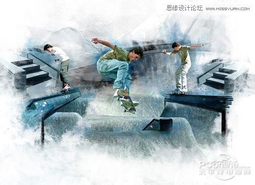 Photoshop创建Grungy风格滑板海报教程