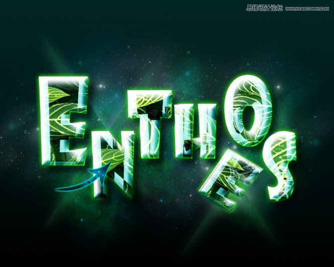 Photoshop制作星云背景抽象纹理文字效果