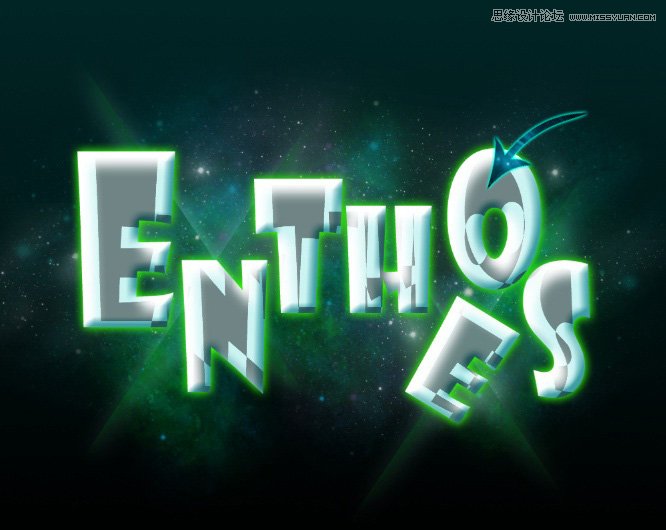 Photoshop制作星云背景抽象纹理文字效果