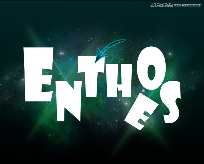 Photoshop制作星云背景抽象纹理文字效果