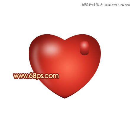 Photoshop绘制带有蝴蝶结的立体心形