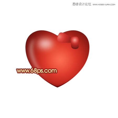 Photoshop绘制带有蝴蝶结的立体心形