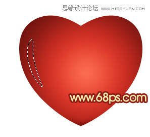 Photoshop绘制带有蝴蝶结的立体心形