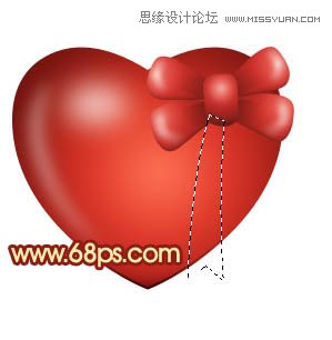 Photoshop绘制带有蝴蝶结的立体心形