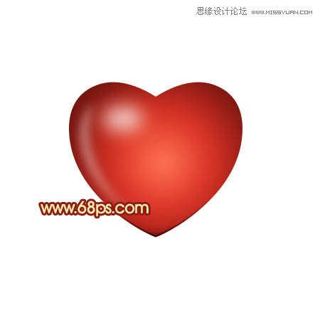 Photoshop绘制带有蝴蝶结的立体心形