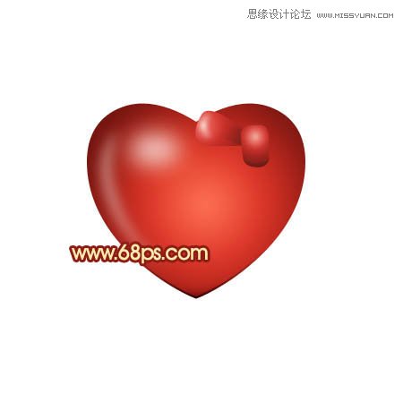 Photoshop绘制带有蝴蝶结的立体心形