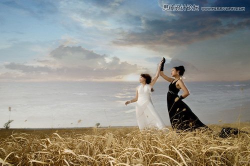 Photoshop调出外景人像复古的冷色调效果
