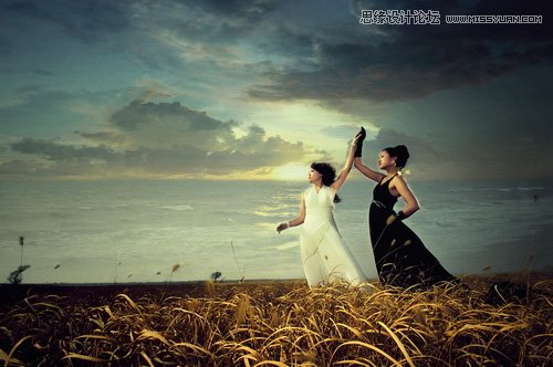 Photoshop调出外景人像复古的冷色调效果