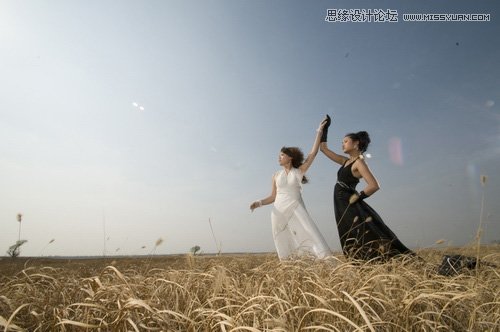 Photoshop调出外景人像复古的冷色调效果