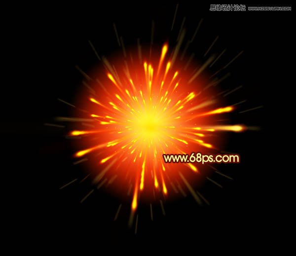 Photoshop制作漂亮的放射烟花效果