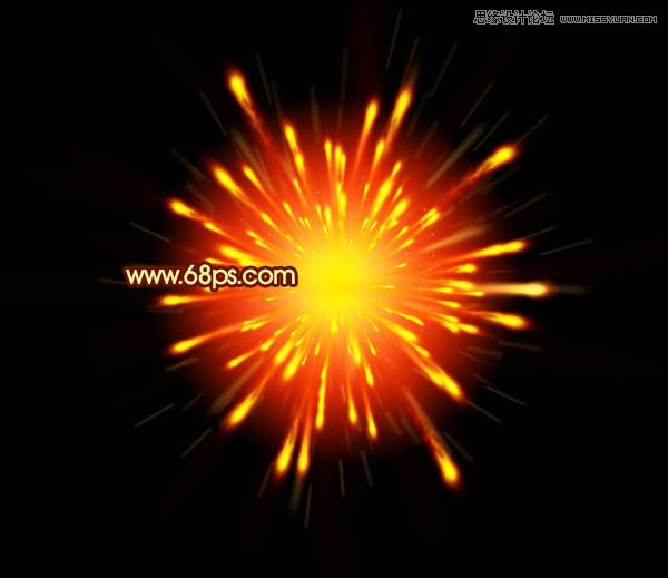 Photoshop制作漂亮的放射烟花效果
