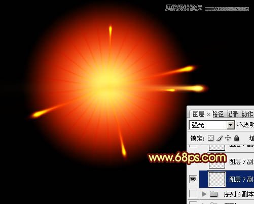 Photoshop制作漂亮的放射烟花效果