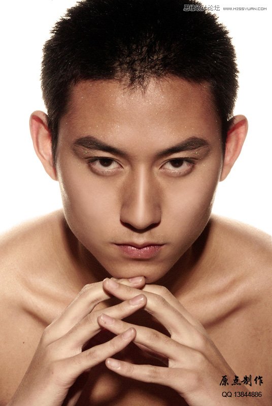 Photoshop调出帅哥质感的古铜色皮肤效果