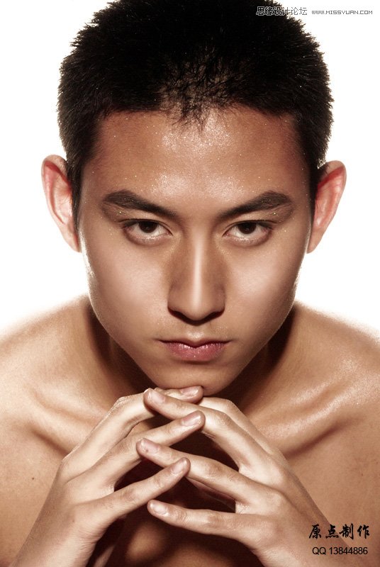 Photoshop调出帅哥质感的古铜色皮肤效果