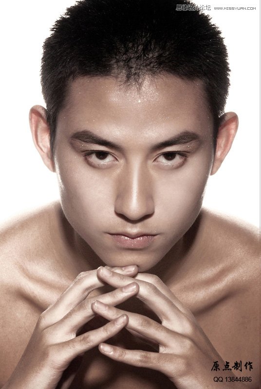 Photoshop调出帅哥质感的古铜色皮肤效果